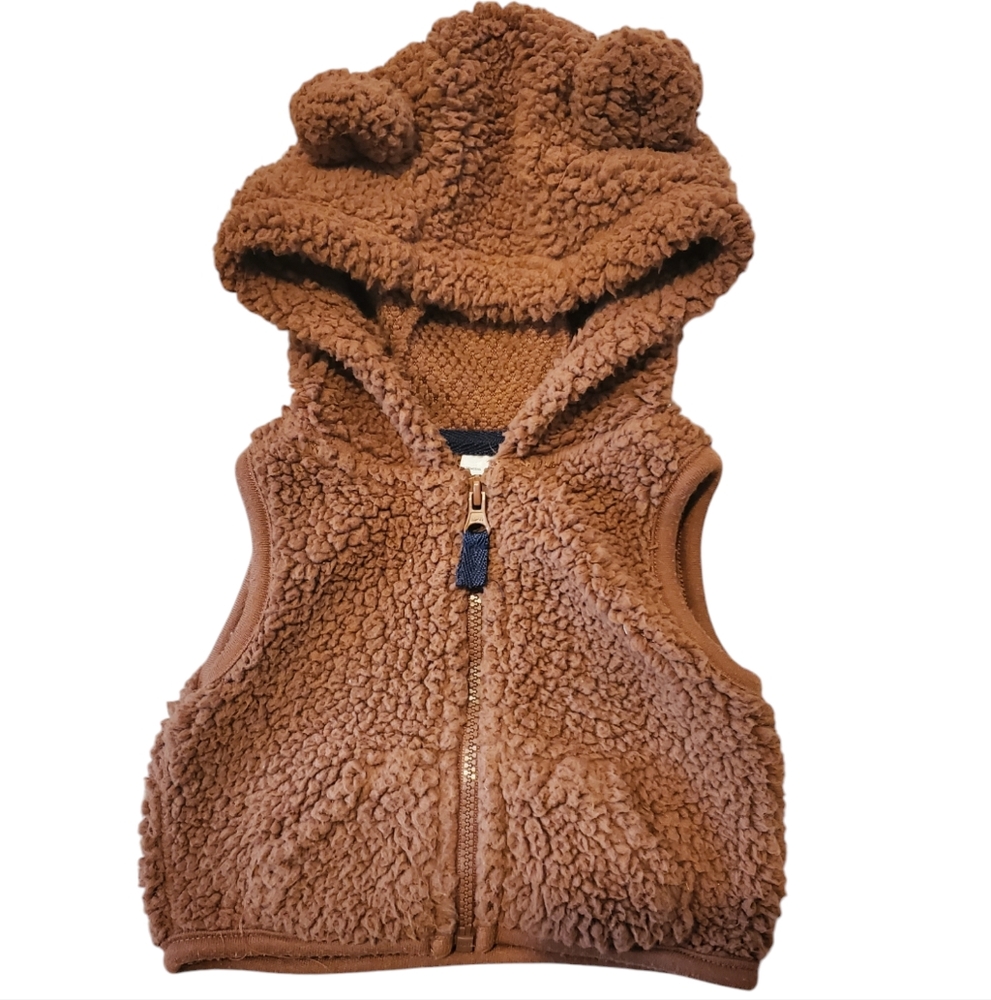 Carter's Brown Fleece Vest with Bear Ears - Picture 1 of 2